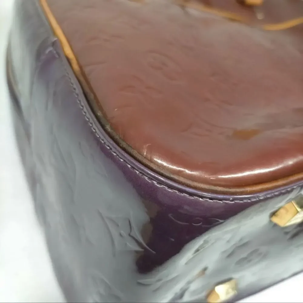 Authentic Louis Vuitton LV Hand Bag M91081 Sutton Purple/Bronze Vernis 2… - Picture 6 of 9